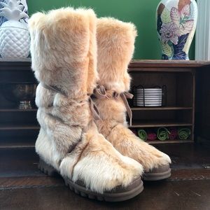 rabbit fur boots
